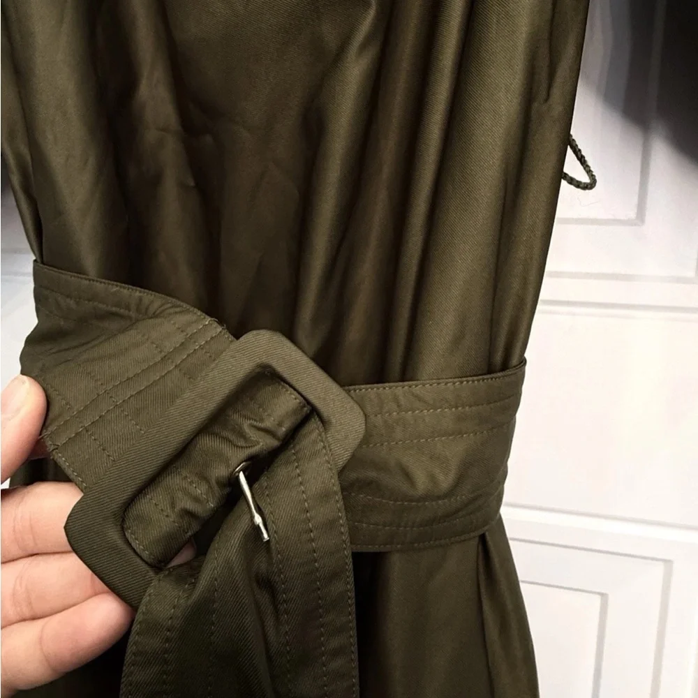 SAMANT CHAUHAN NWT OLIVE GREEN CARGO DRESS OFF SHOULDER ANTHRO 1X $190 - Picture 2 of 6